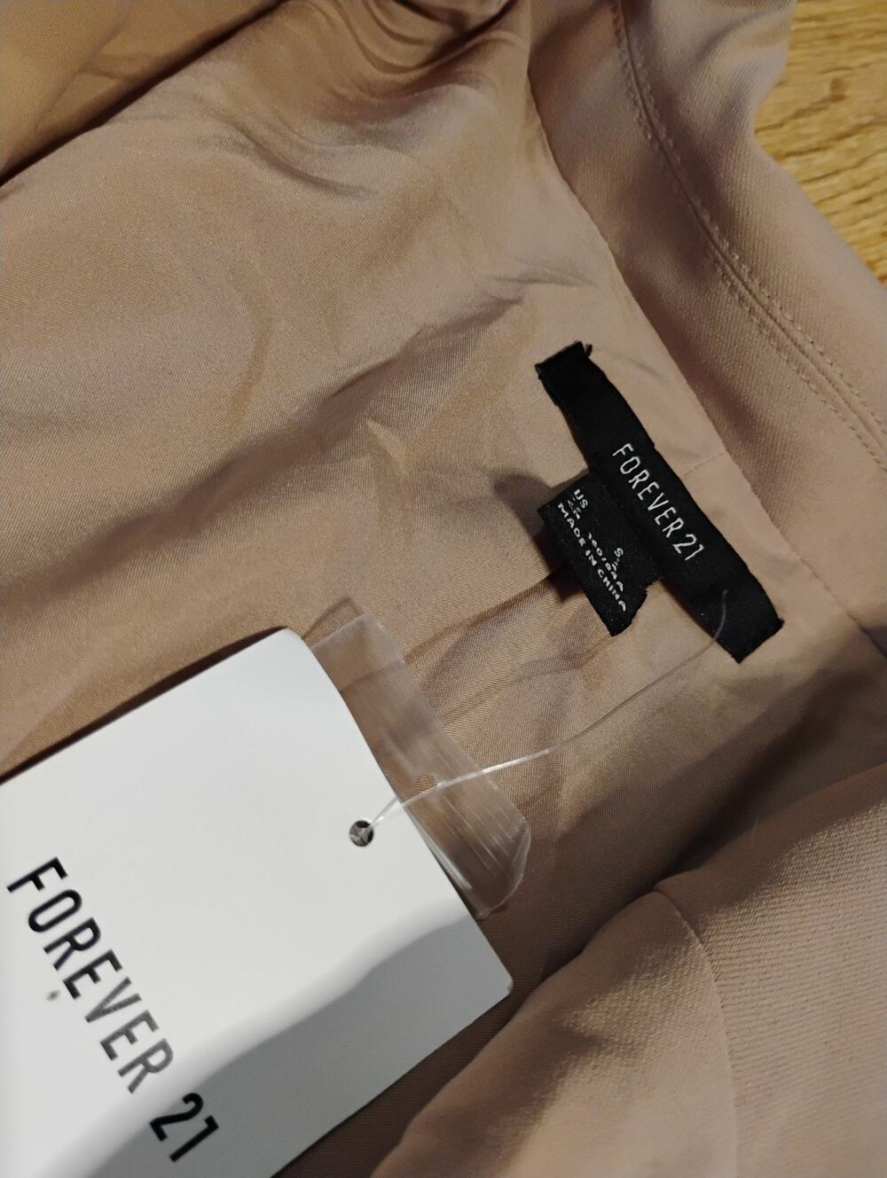 Forever 21 Small Beige Lightweight Blazer Cropped Tan